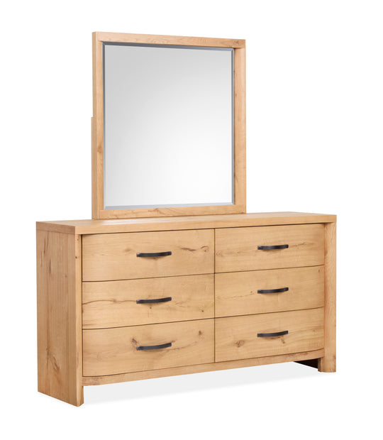 Laramie Honey Wheat Double Drawer Dresser With Landscape Mirror - B6433-2240