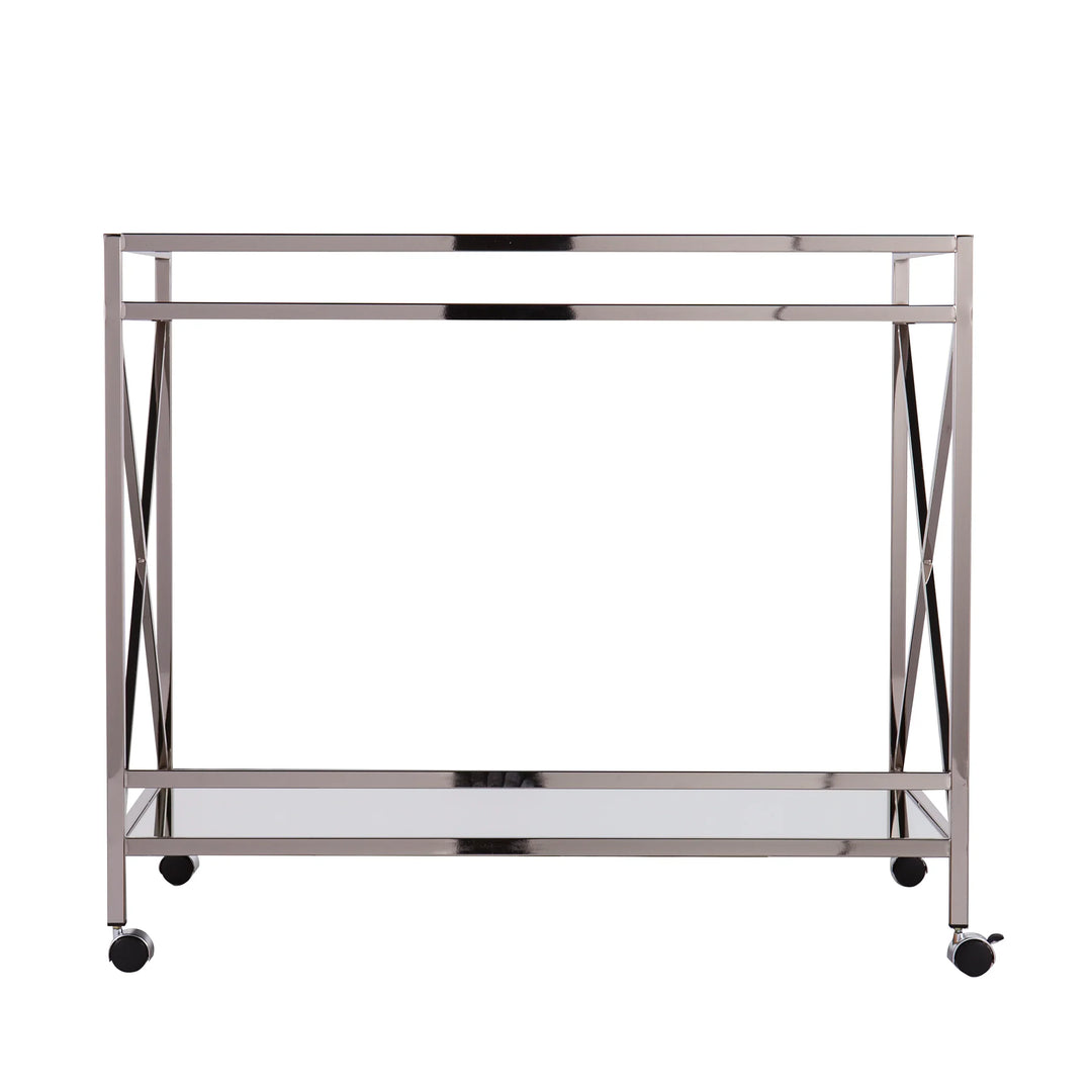 Maxton Silver Bar Cart - AmericanHomeFurniture