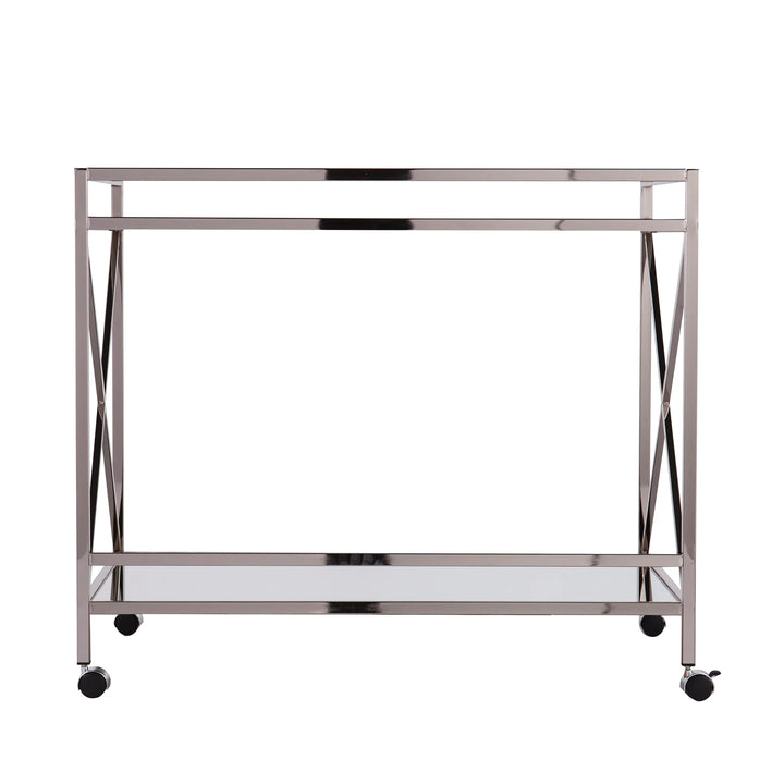 Maxton Silver Bar Cart - AmericanHomeFurniture