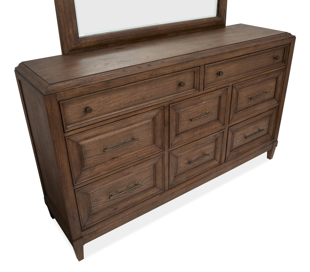 Groveland Park Antique Coffee Drawer Dresser With Landscape Mirror - B6532-2040