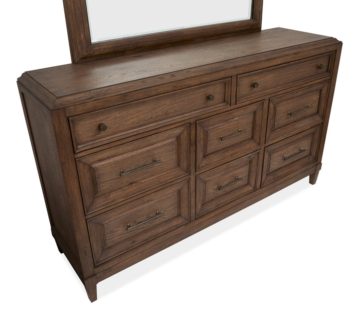 Groveland Park Antique Coffee Drawer Dresser With Landscape Mirror - B6532-2040
