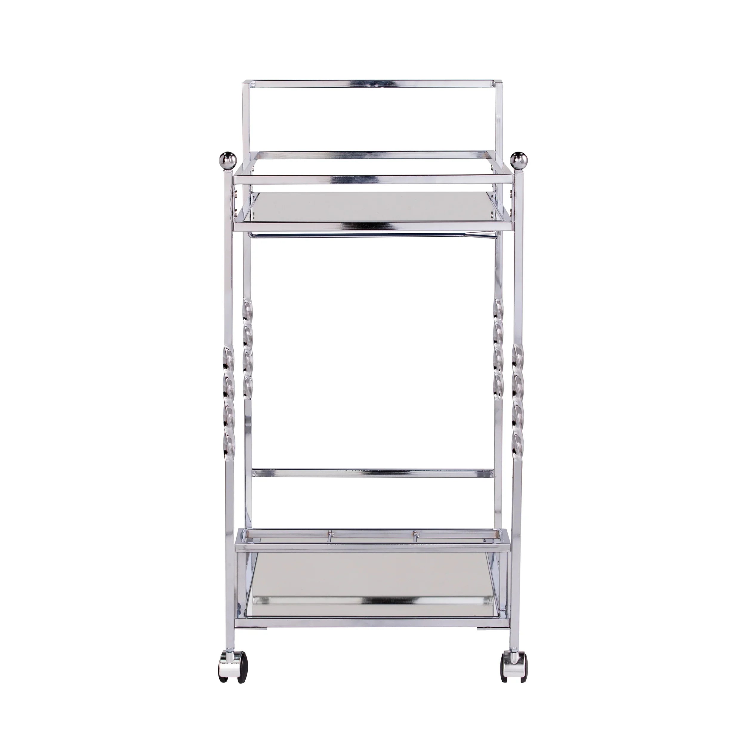 Ivers Double-Decker Mirrored Bar Cart - Thumbnail 3