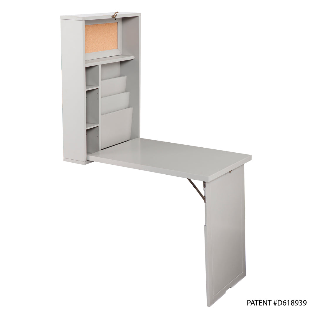 American Home Furniture | SEI Furniture - Minford Fold-Out Convertible Wall Mount Desk - Gray