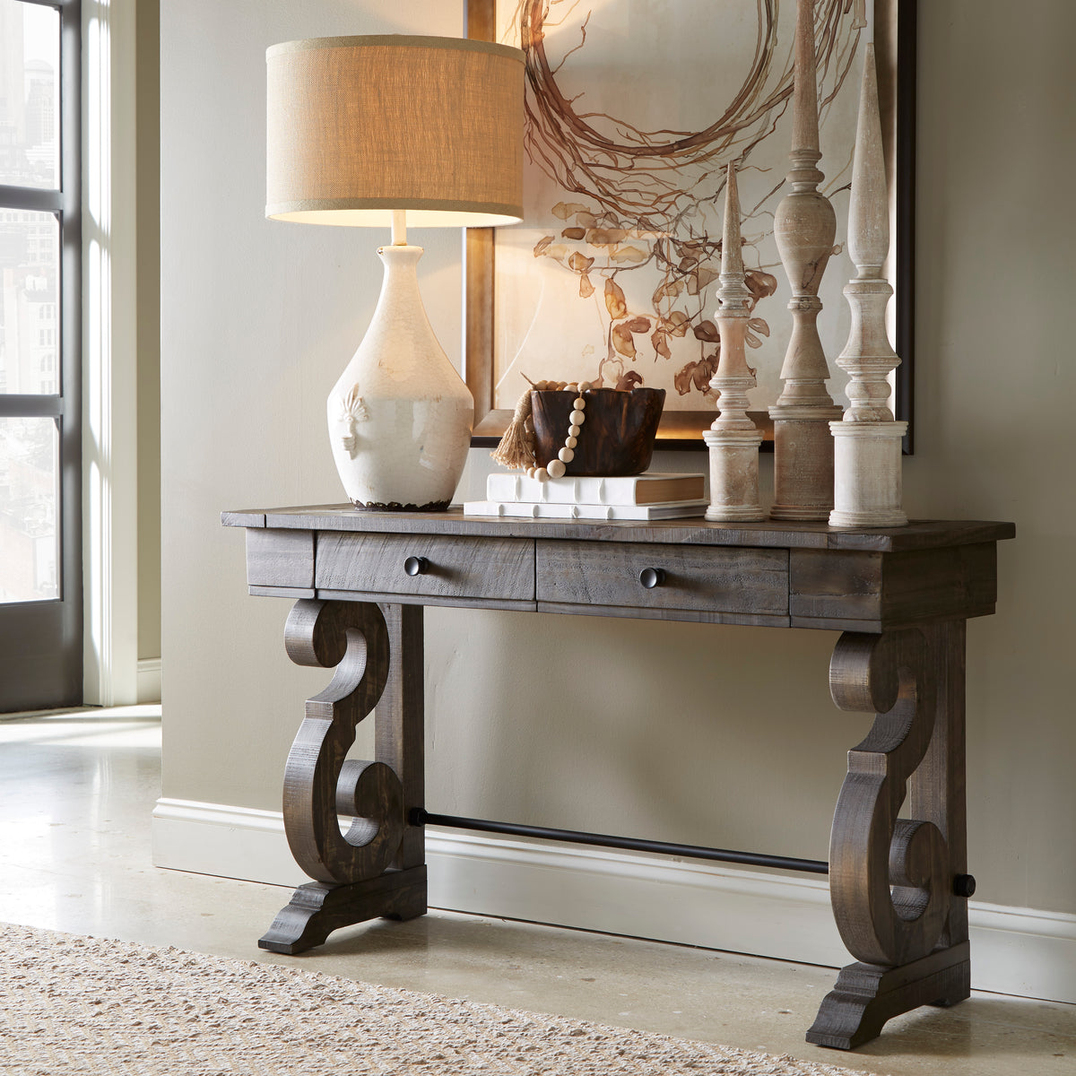 Bellamy Peppercorn Rectangular Sofa Table - T2491-73