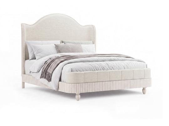 Vivienne Whisper White California King Upholstered Panel Bed - BP448-180KGC