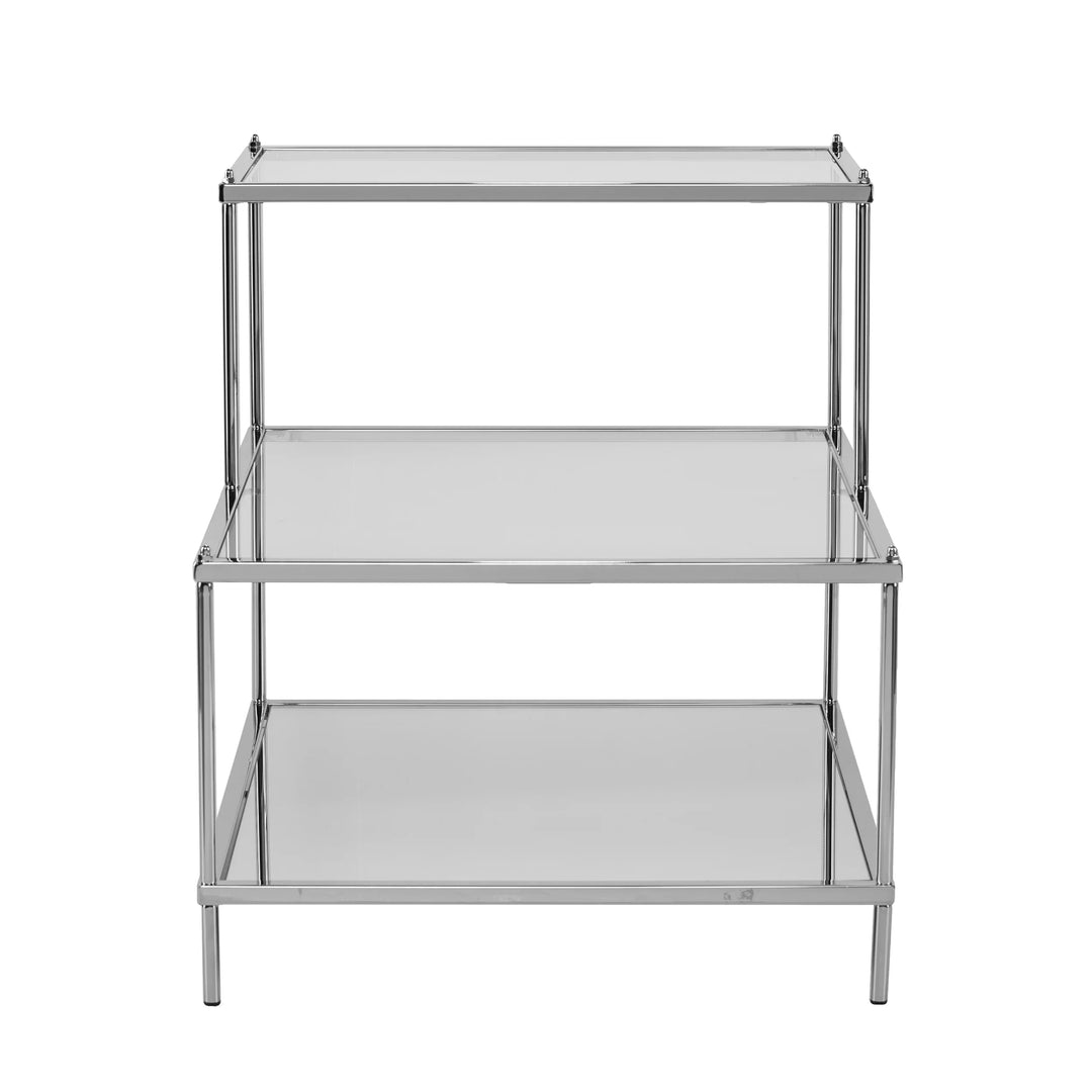 Knox Glam Mirrored Accent Table - Chrome - AmericanHomeFurniture
