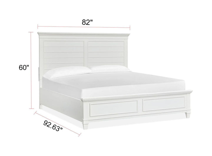 Charleston White Dove California King White Panel Bed - B5611-74WH