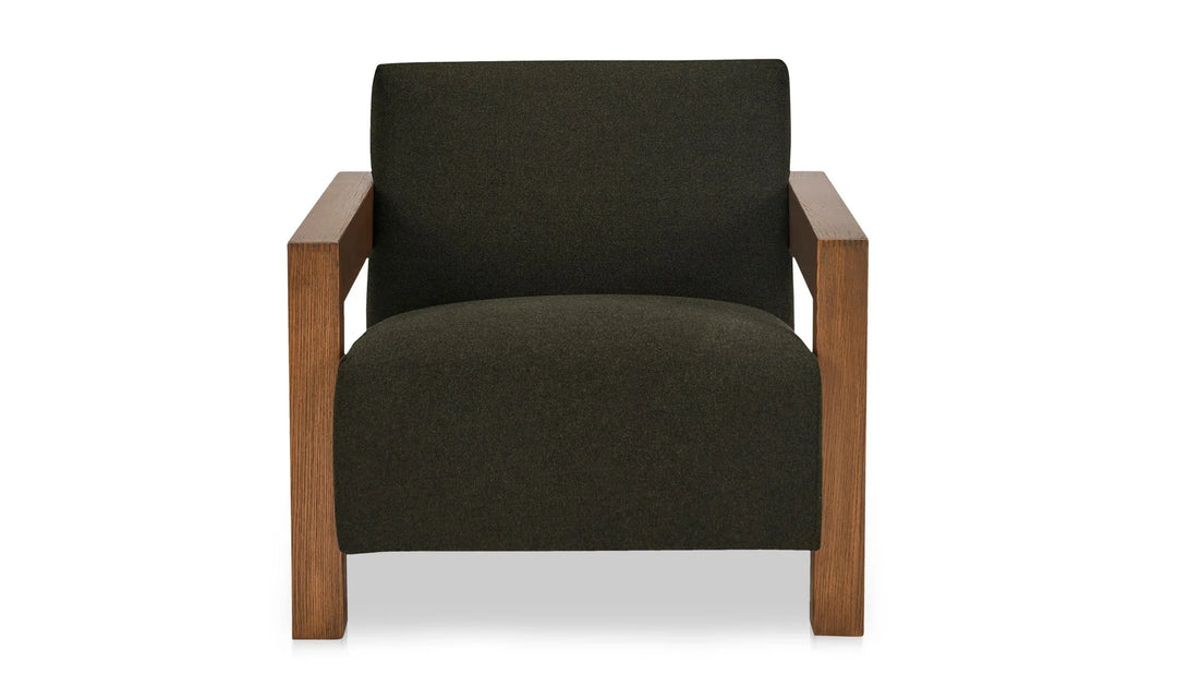 Garnet Lounge Chair Olive Wool Blend - AmericanHomeFurniture