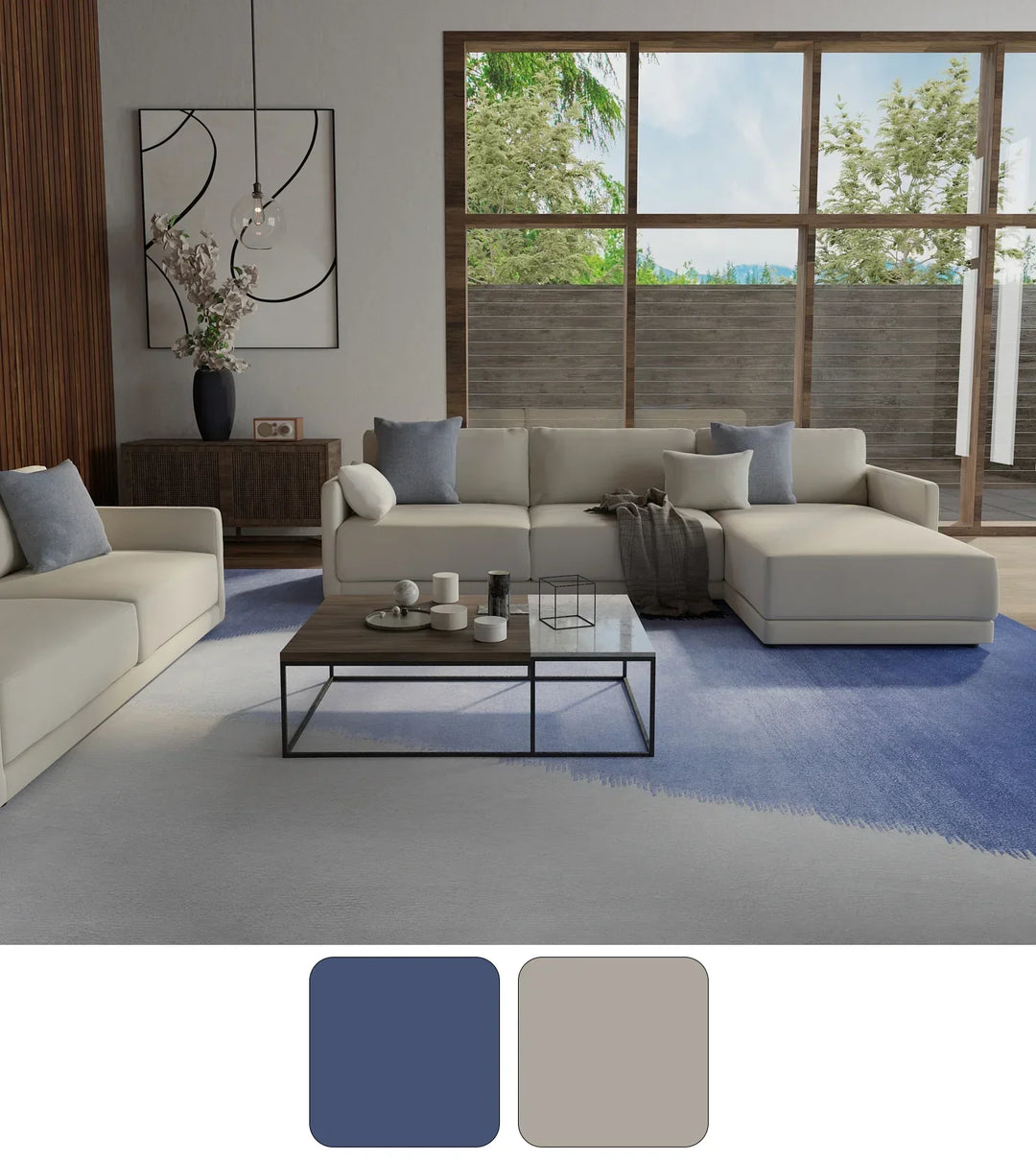 Rectangle/Blue-Beige