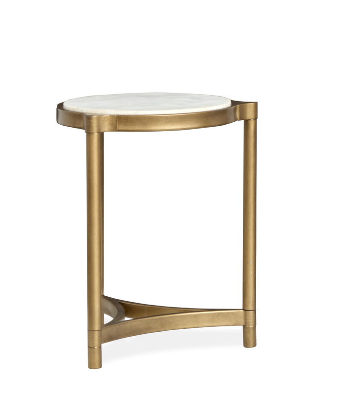 Cassidy Aged Brass And Volakas Classic Round Accent Table - T6357-35