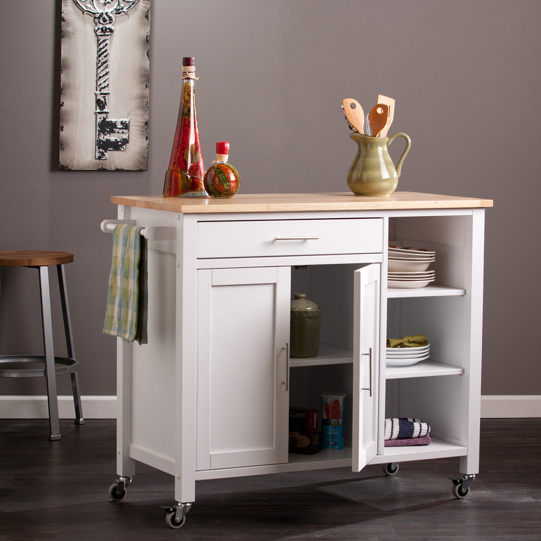 American Home Furniture | SEI Furniture - Martinville Kitchen Cart - White