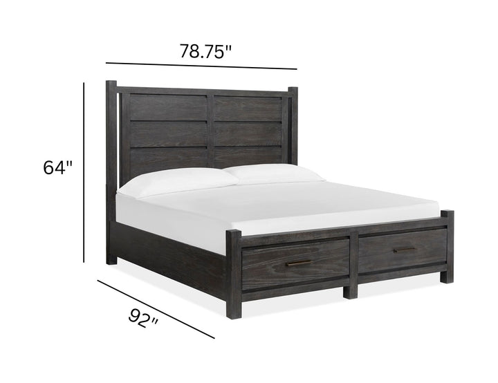 Plum Creek Ravenwood Black California King Panel Storage Bed - B5990-74A