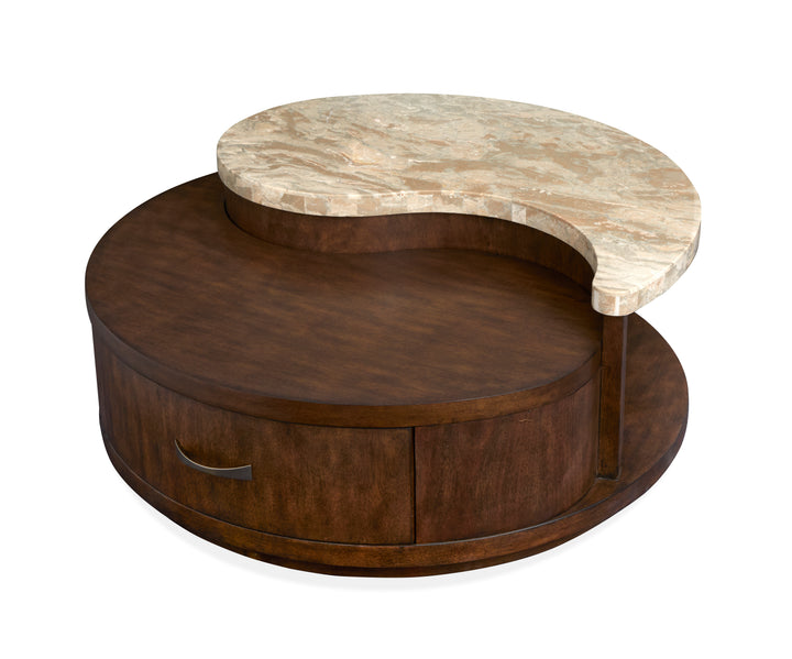 Mcpherson Burnt Umber Round Cocktail Table With Casters - T6351-45