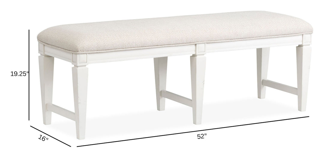 Willowbrook Egg Shell White Upholstered Bench - D5324-68