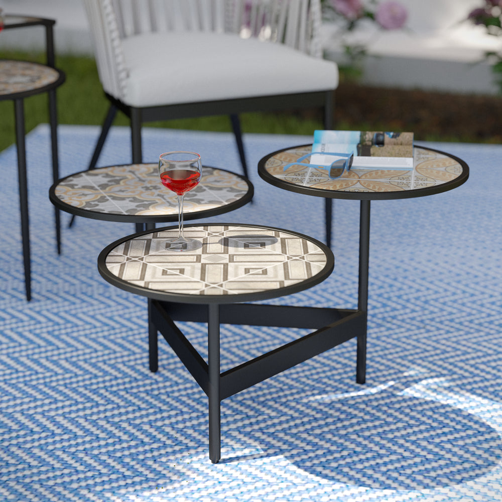 American Home Furniture | SEI Furniture - Lorengo Outdoor 3-Tier Cocktail Table