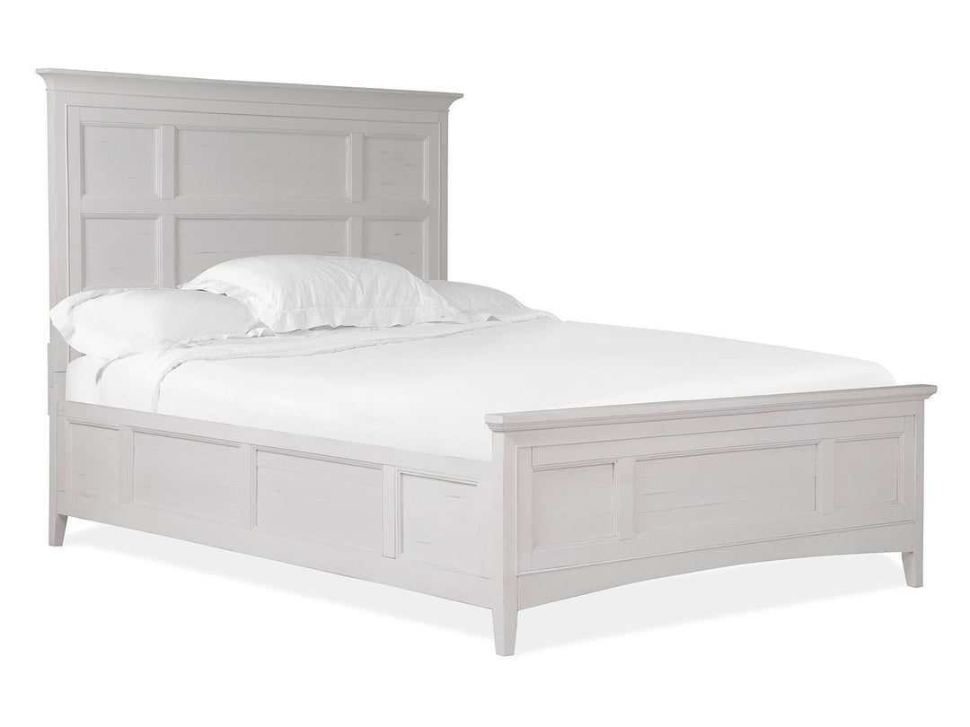 Heron Cove Chalk White And Dovetail Grey Panel Bed