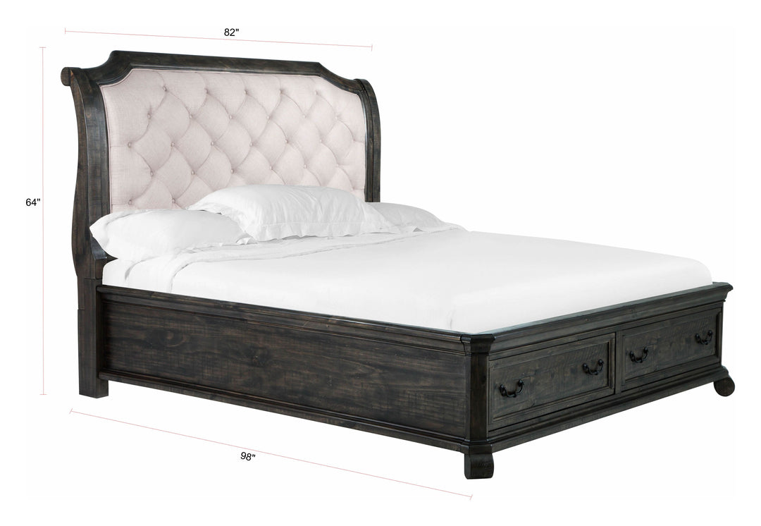 Bellamy Peppercorn King Sleigh Storage Bed - B2491-63