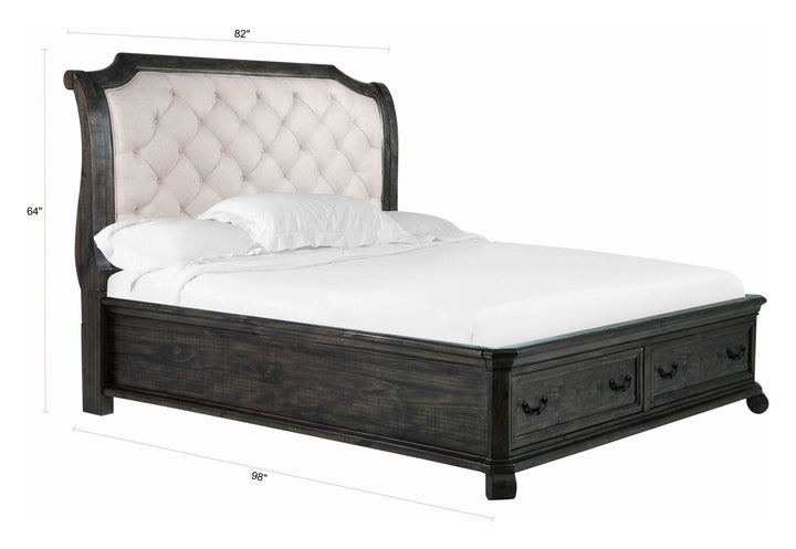 Bellamy Peppercorn King Sleigh Storage Bed - B2491-63