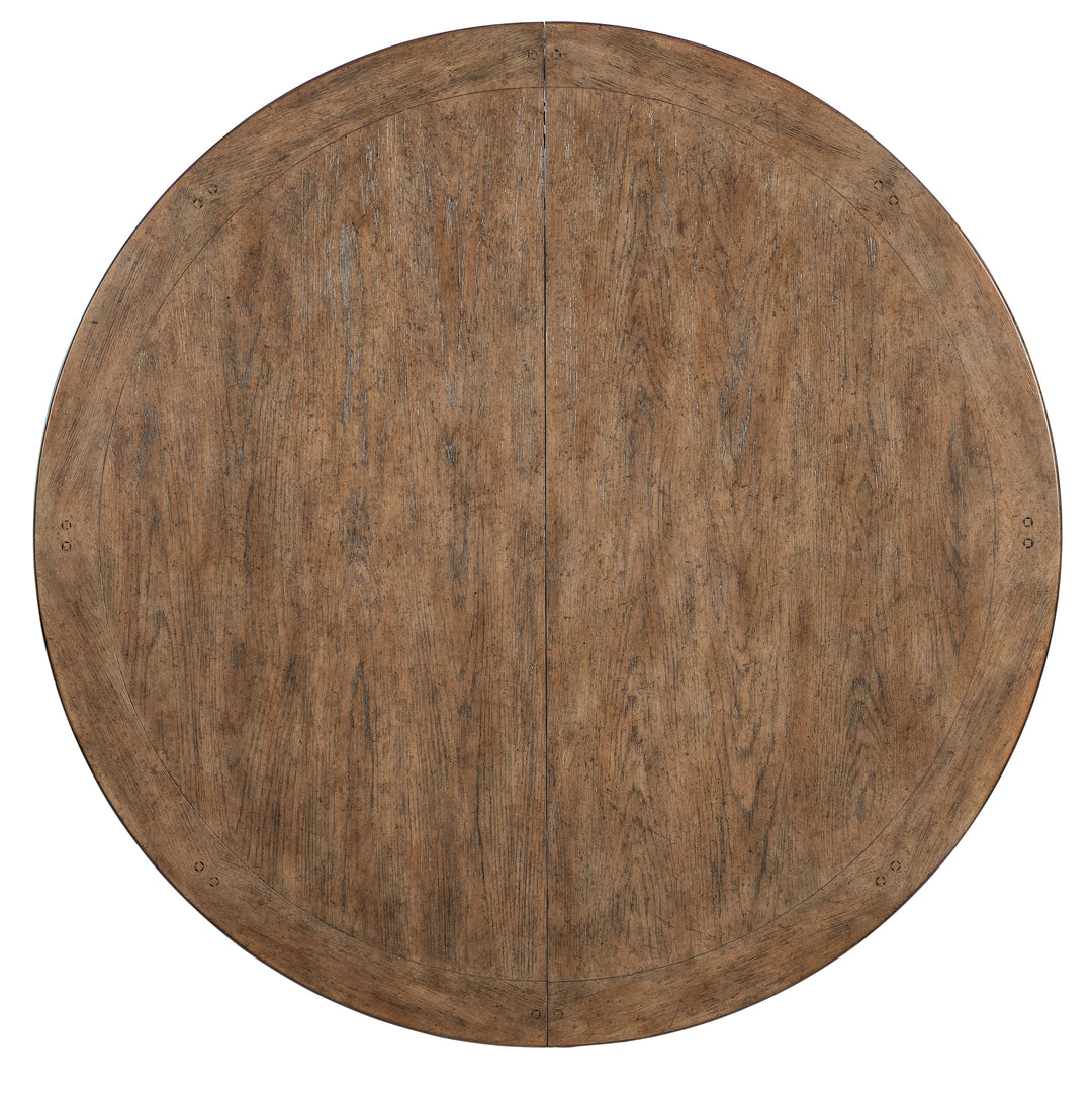 American Home Furniture | Hooker Furniture - Americana Round Pedestal Dining Table w/1-22in leaf - Molasses