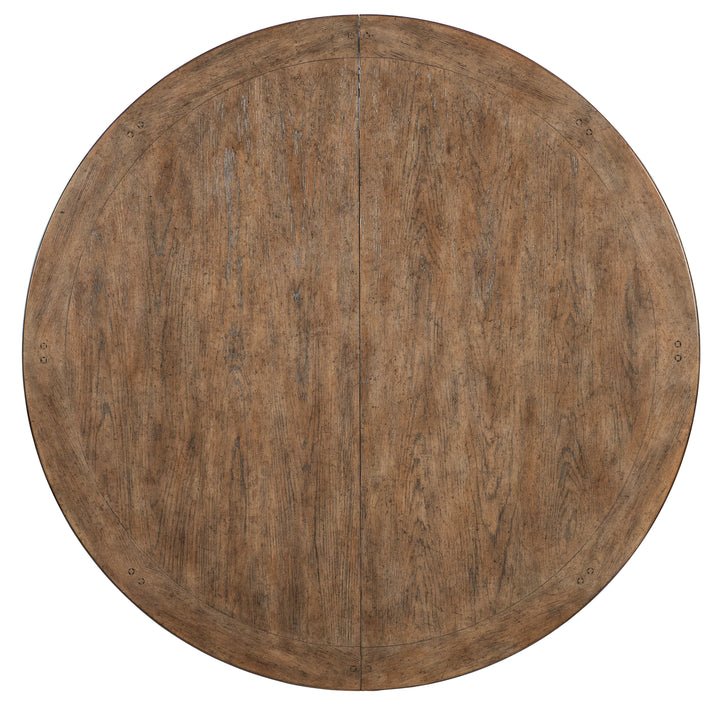 American Home Furniture | Hooker Furniture - Americana Round Pedestal Dining Table w/1-22in leaf - Molasses