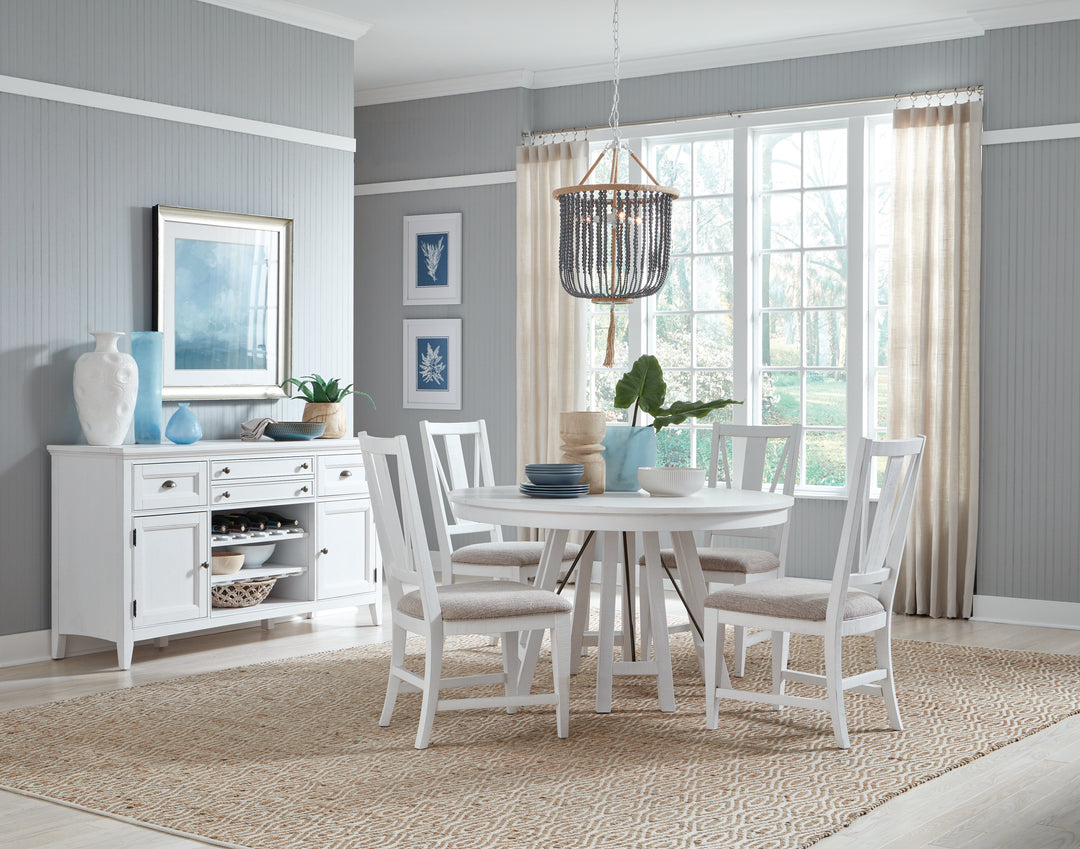 Heron Cove Chalk White And Dovetail Grey 52" Round Dining Table - D4400-27
