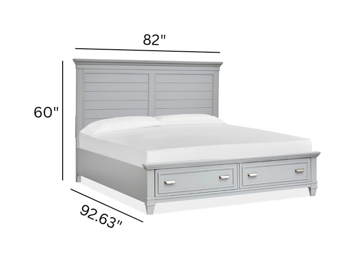 Charleston Harbor Gray California King Grey Panel Storage Bed - B5611-75GY
