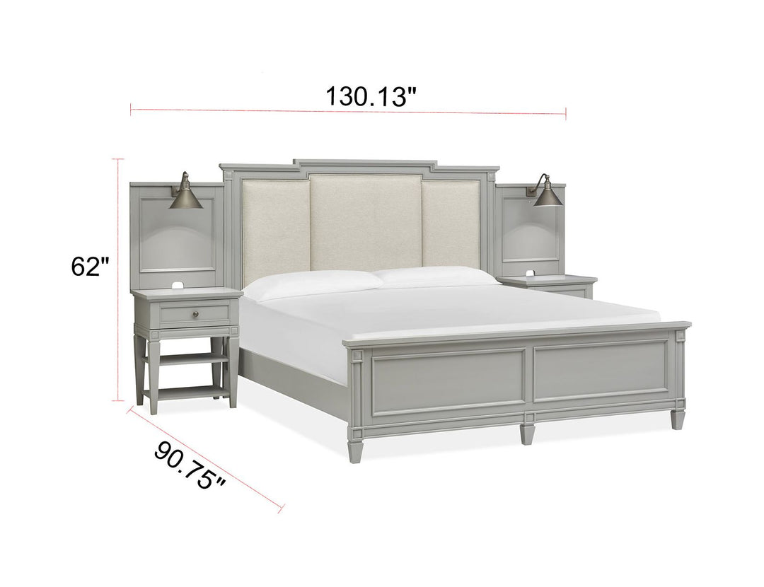 Glenbrook Pebble California King Upholstered Wall Bed - B5668-75B