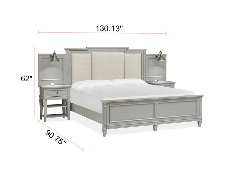 Glenbrook Pebble California King Upholstered Wall Bed - B5668-75B
