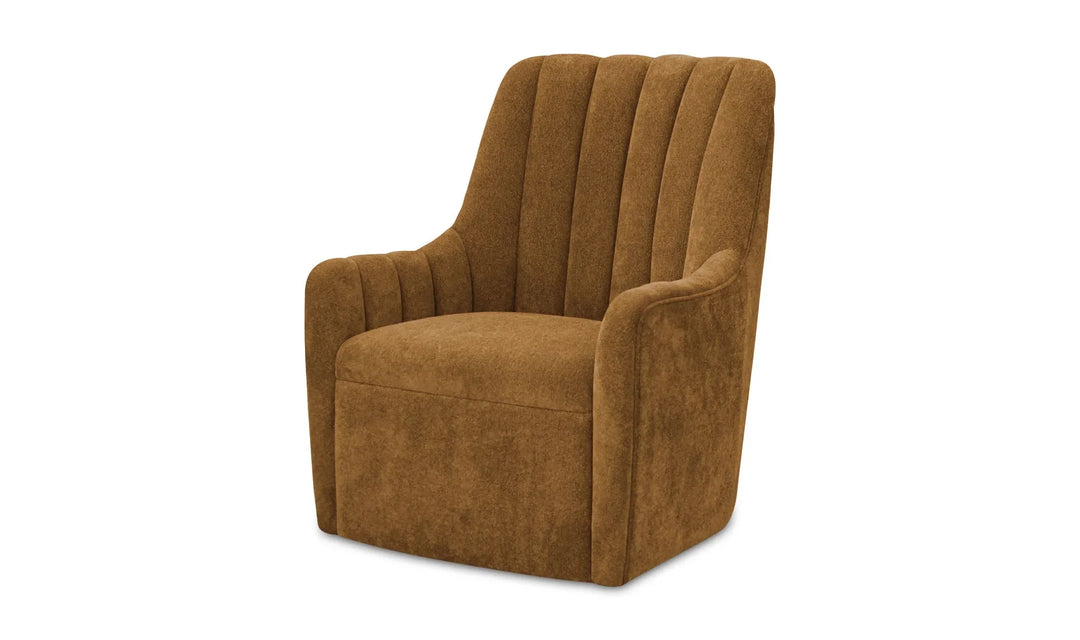 Bowie Swivel Chair Ochre Brown - AmericanHomeFurniture