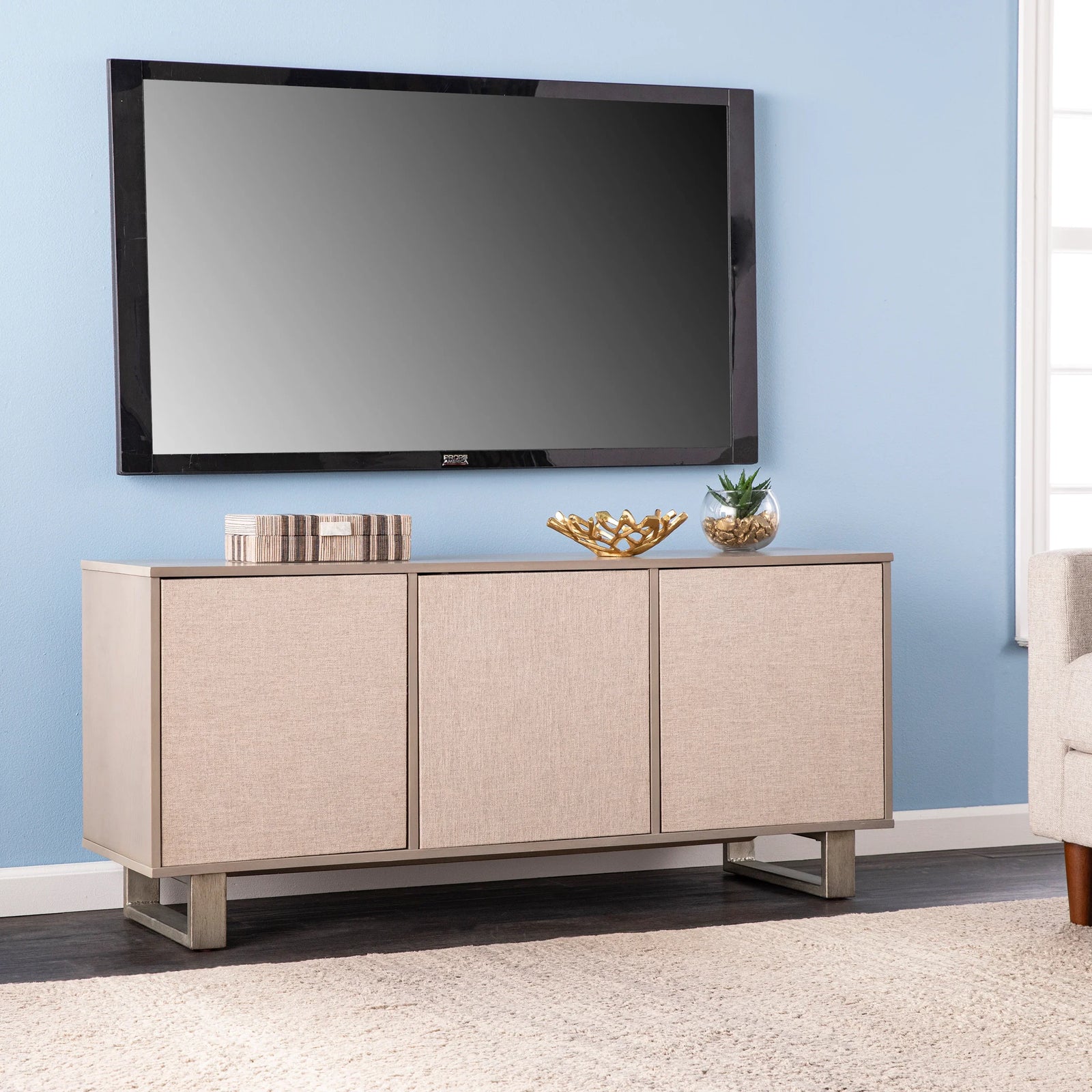 SEI Furniture Abston 3-Door Media Console MEDIA + TV STANDS