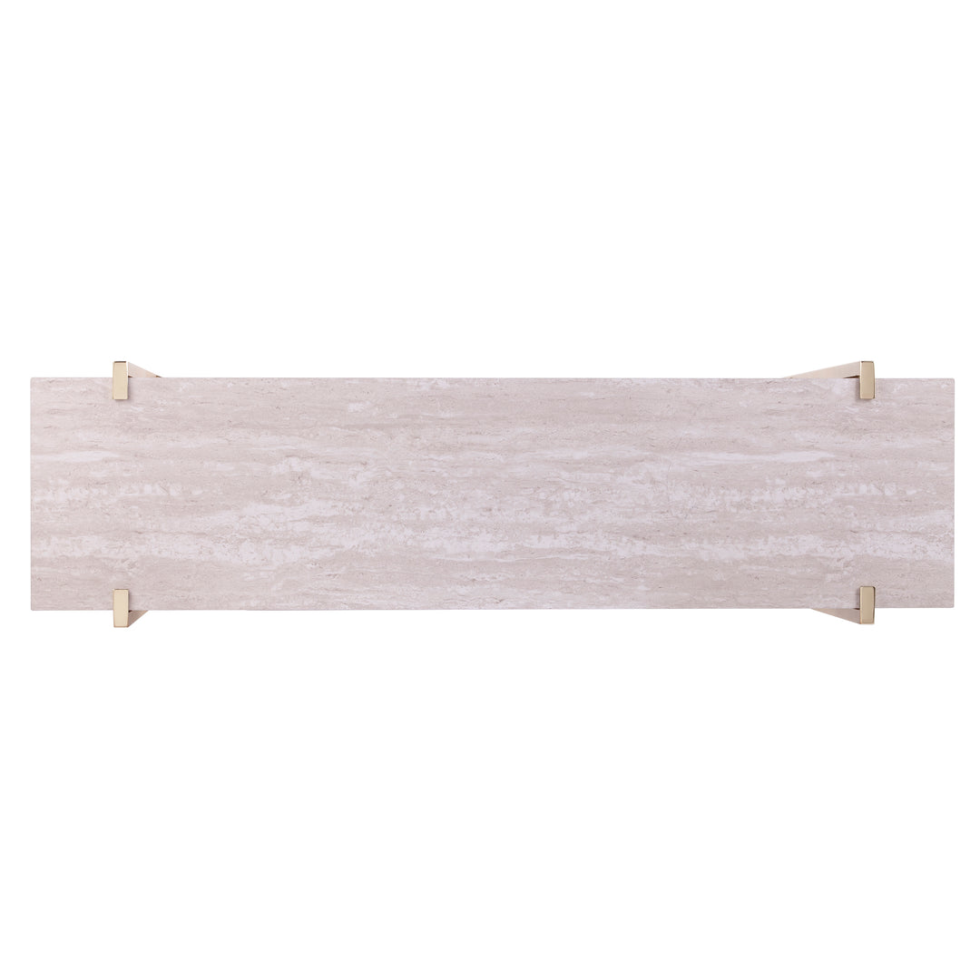 American Home Furniture | SEI Furniture - Ardmillan Faux Marble Console Table w/ Storage