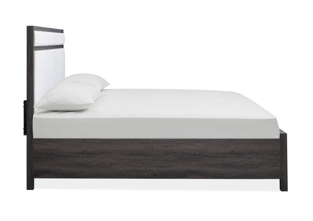 Merrifield Raisin Black King Upholstered Panel Bed - B6308-65