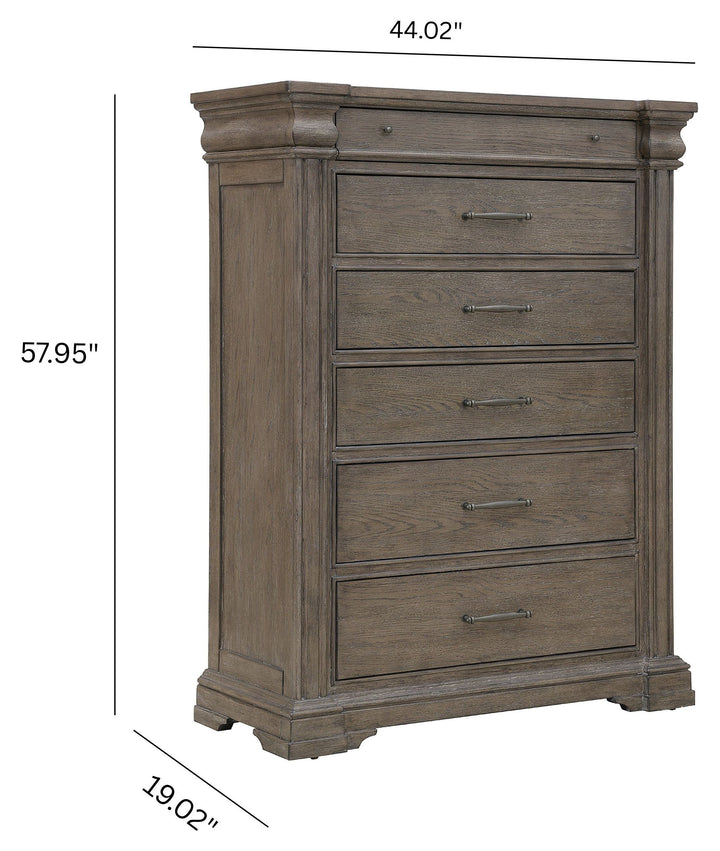 Madison Ridge Natural Bark 6 Drawer Chest - P413124