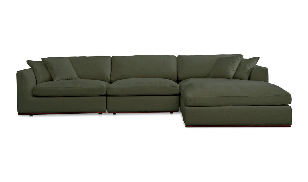 Rue Lounge Modular Sectional Deep Green - AmericanHomeFurniture