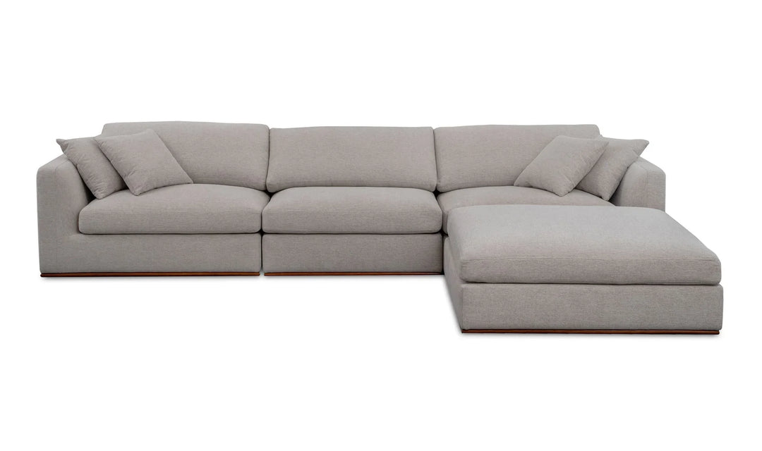 Rue Lounge Modular Sectional Flecked Grey - AmericanHomeFurniture