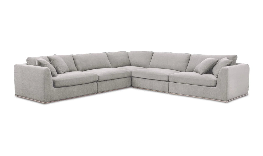 Rue Classic L Modular Sectional Flecked Grey - AmericanHomeFurniture