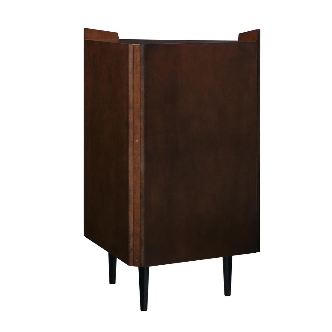 Larson Corner Bar Cabinet - Dark Tobacco - AmericanHomeFurniture