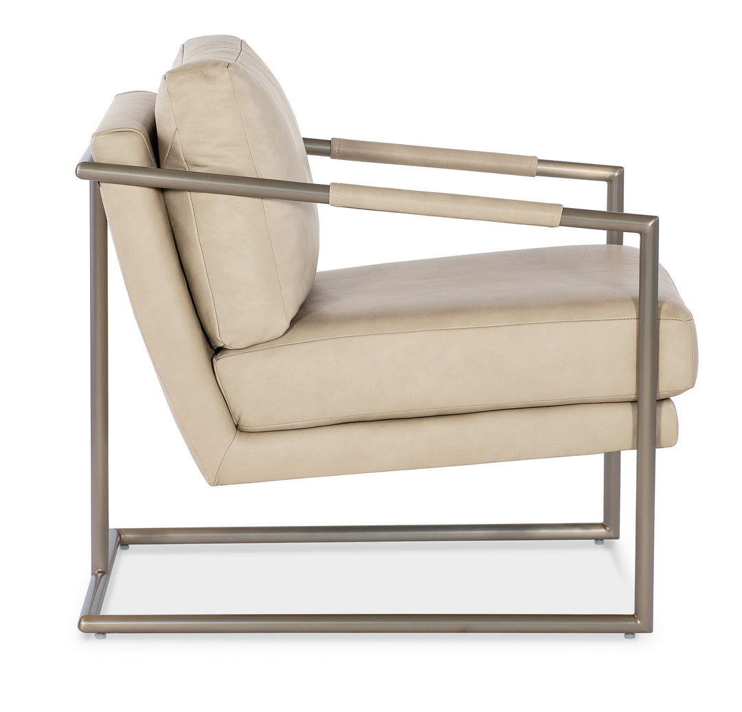 American Home Furniture | Hooker Furniture - Moody Metal Chair - Beige Leather