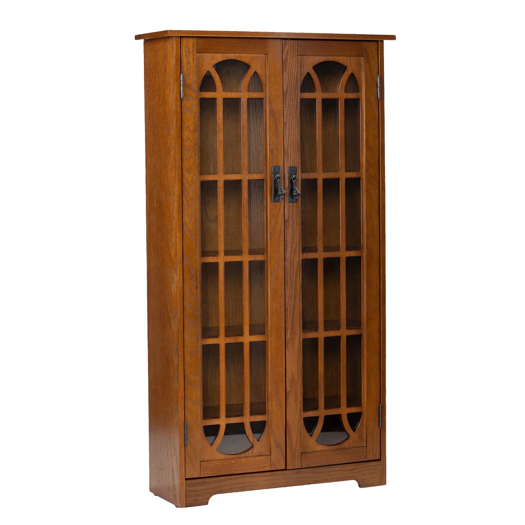 Window Pane Media Cabinet - Oak - AmericanHomeFurniture