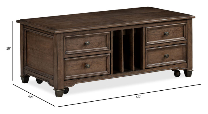 Cormac Brown Lift Top Storage Cocktail Table - T6589-50