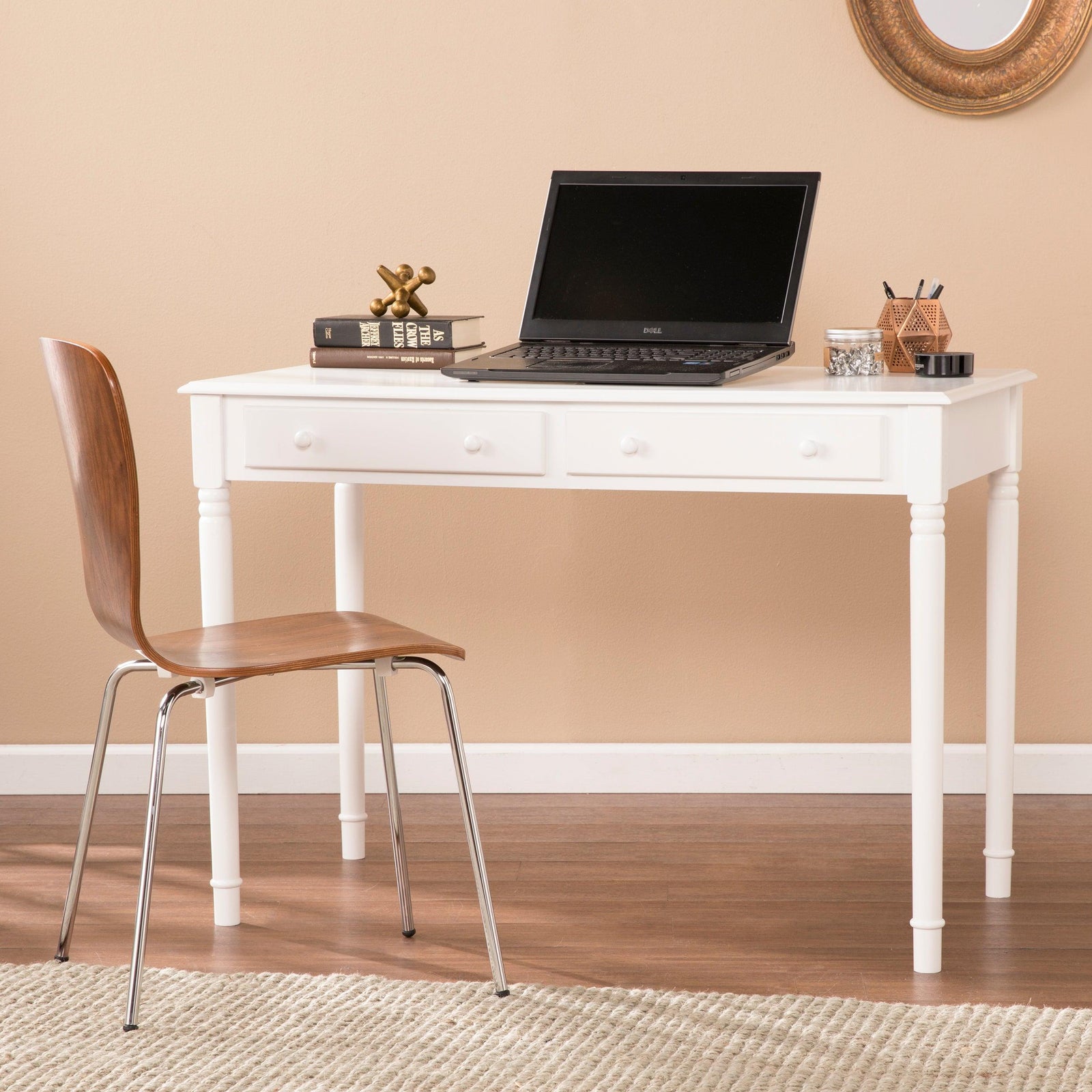 SEI Furniture Writing 2-Drawer Desk – Crisp White DESKS
