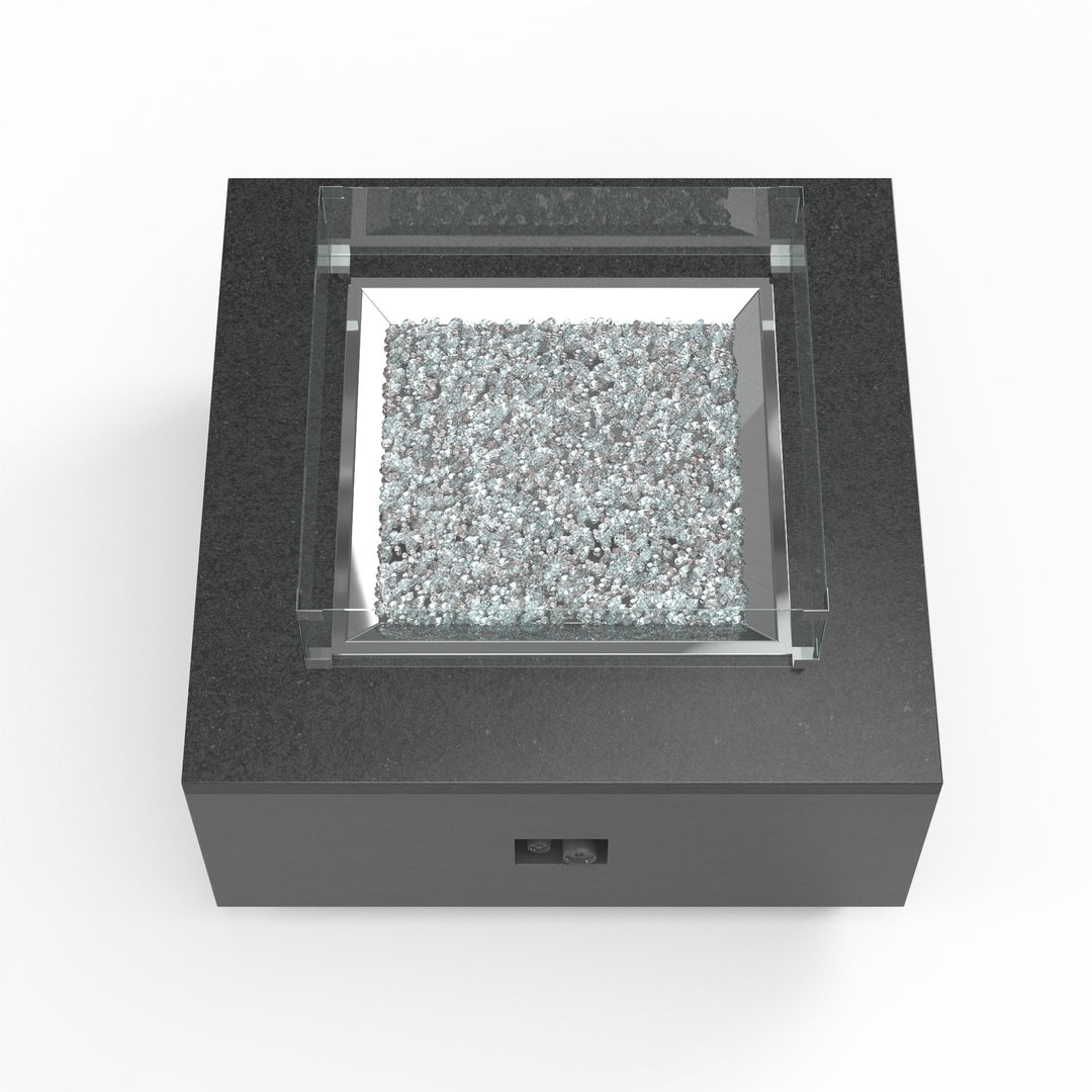 American Home Furniture | Sunset West - Black Granite Square Fire Table Glass Surround