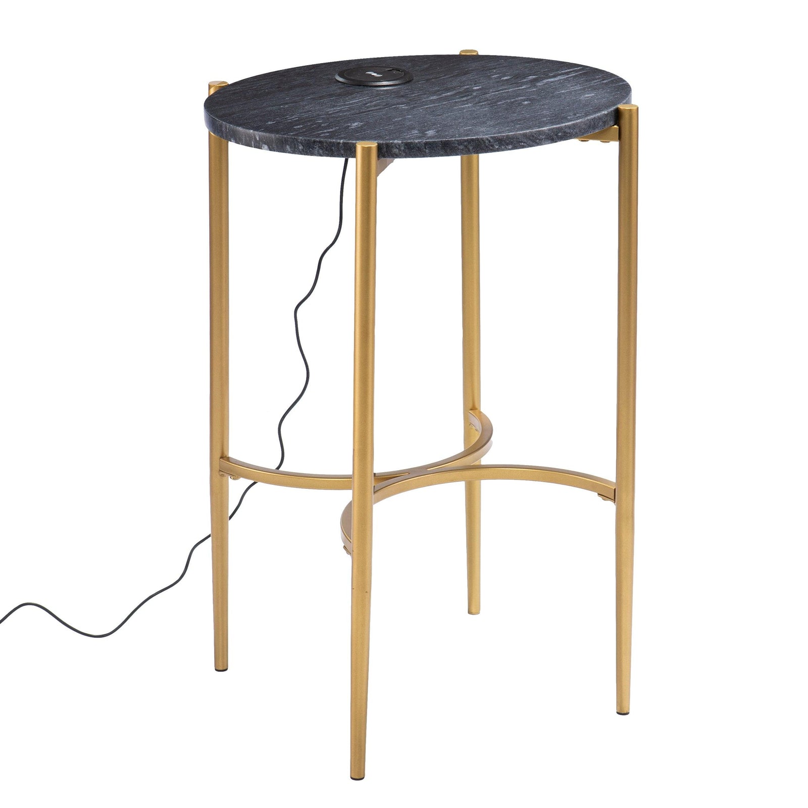 SEI Furniture Clarvin Side Table w/ Wireless Charging Station ACCENT TABLES
