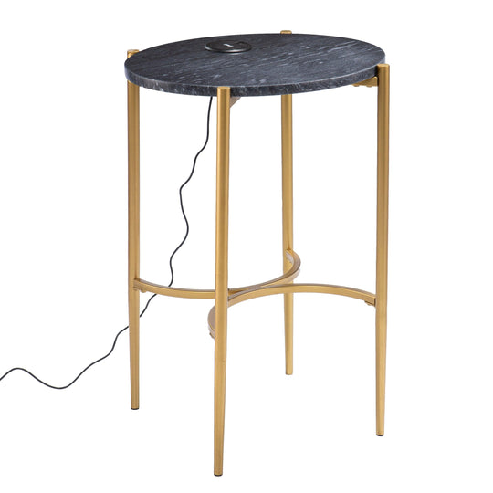 SEI Furniture Clarvin Side Table w/ Wireless Charging Station ACCENT TABLES