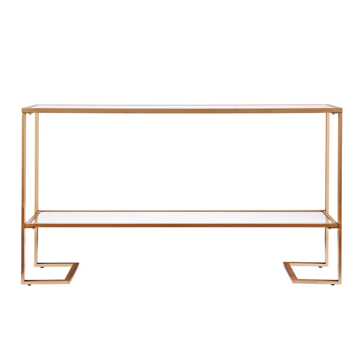 American Home Furniture | SEI Furniture - Horten Glam Narrow Console - Gold w/ Mirror