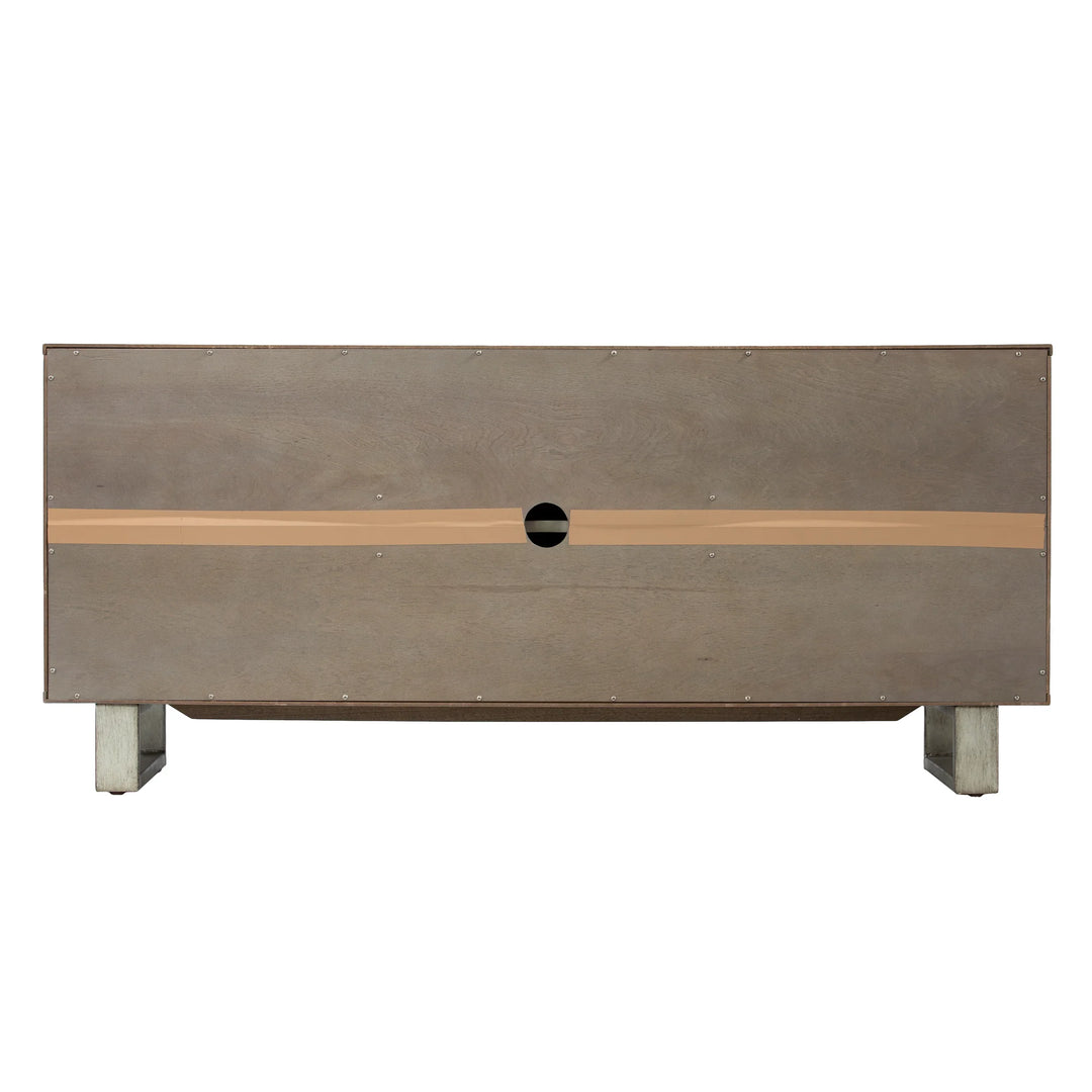 Abston 3-Door Media Console - AmericanHomeFurniture