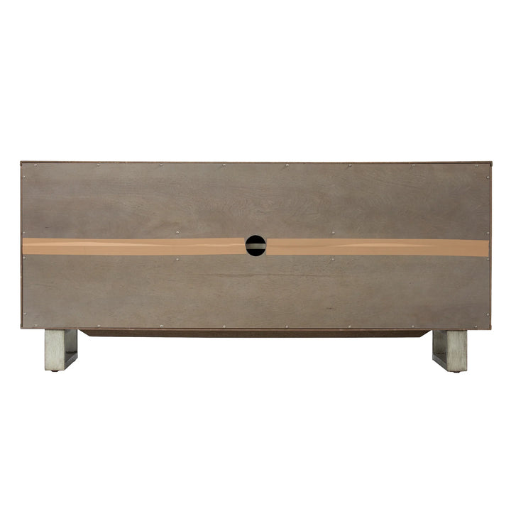 Abston 3-Door Media Console - AmericanHomeFurniture