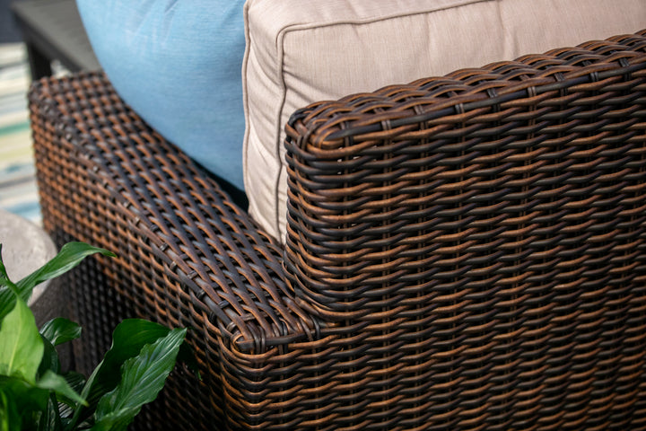 Montecito Club Chair in Canvas Skyline w/ Self Welt