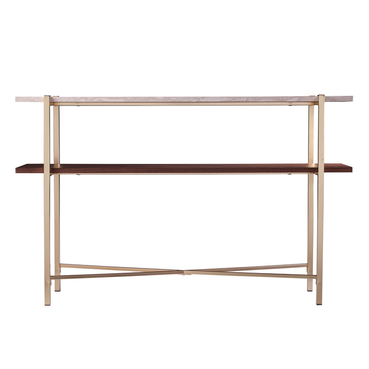 American Home Furniture | SEI Furniture - Ardmillan Faux Marble Console Table w/ Storage