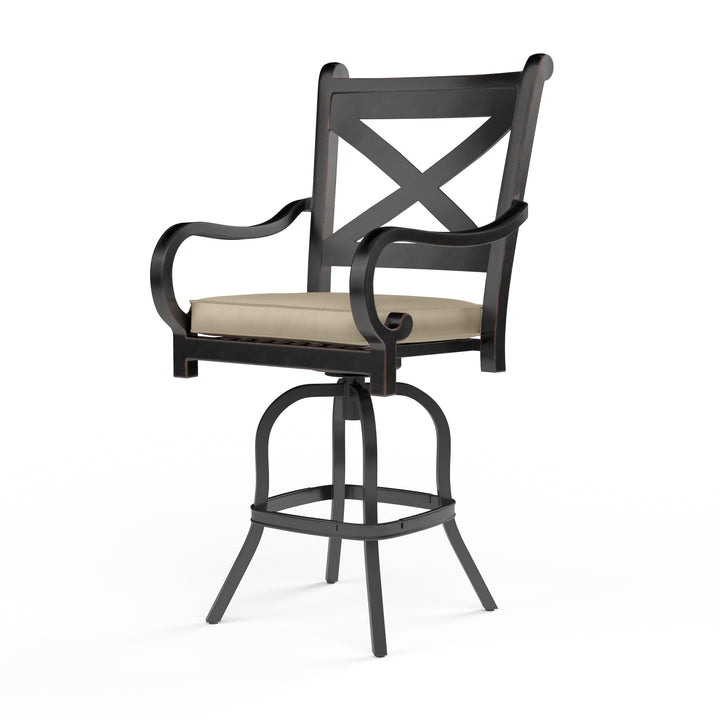 Monterey Counter Stool in Linen Stone w/ Selt Welt